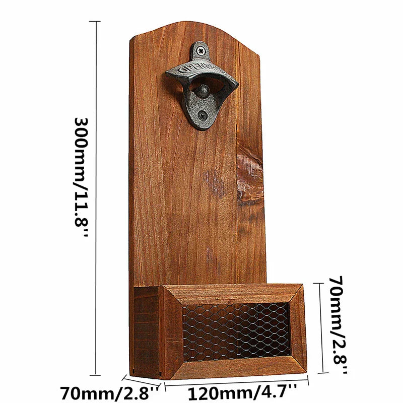 Rustic Wall-Mount Bottle Opener