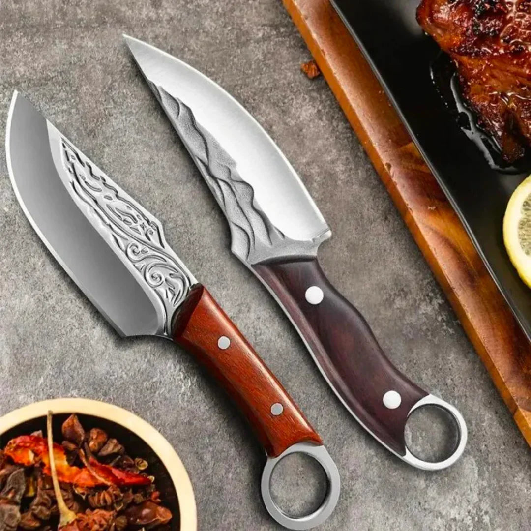 Hand-Forged Knife Combo + 2 Sheaths • Risk Combo by ATENAS